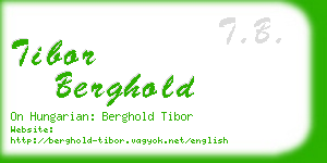 tibor berghold business card